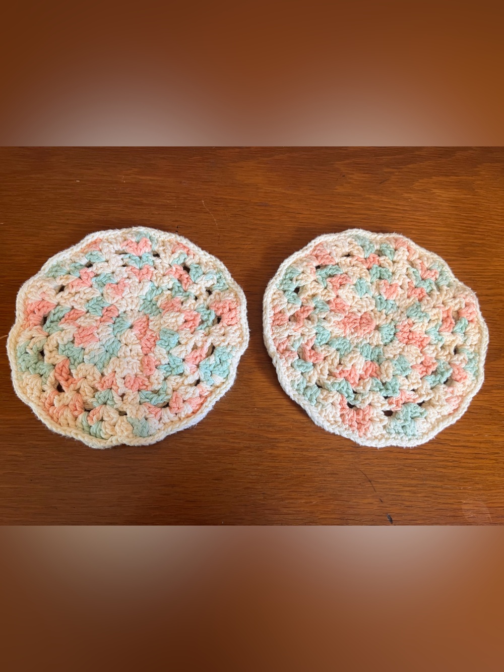 Vintage Crocheted Doilies / Trivets Duo